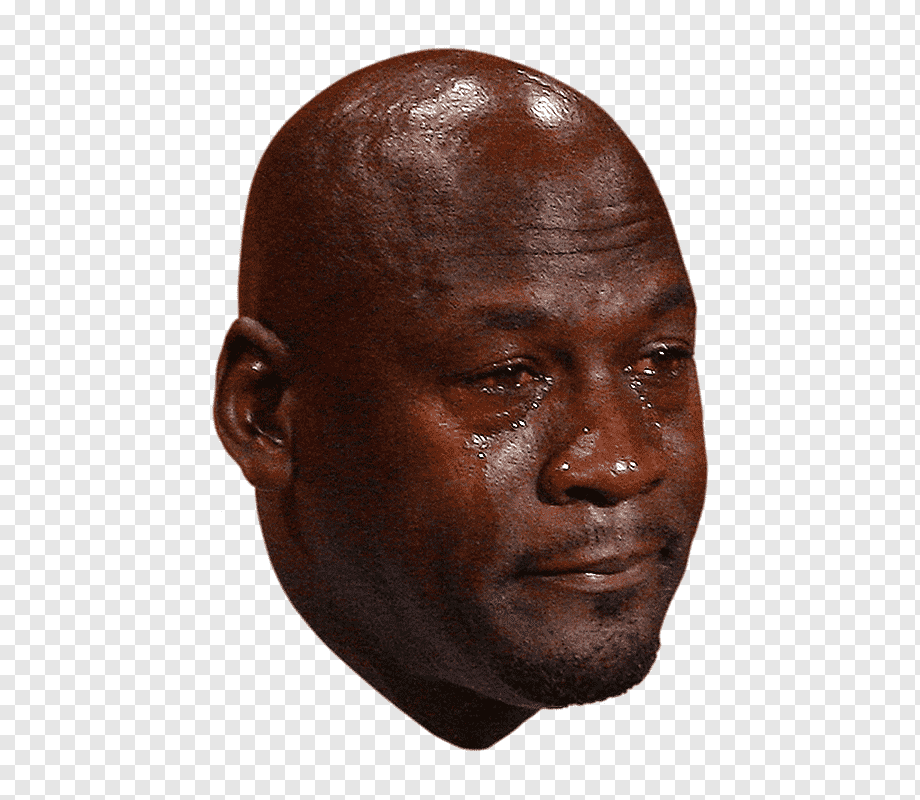 Crying Jordan meme cutout head