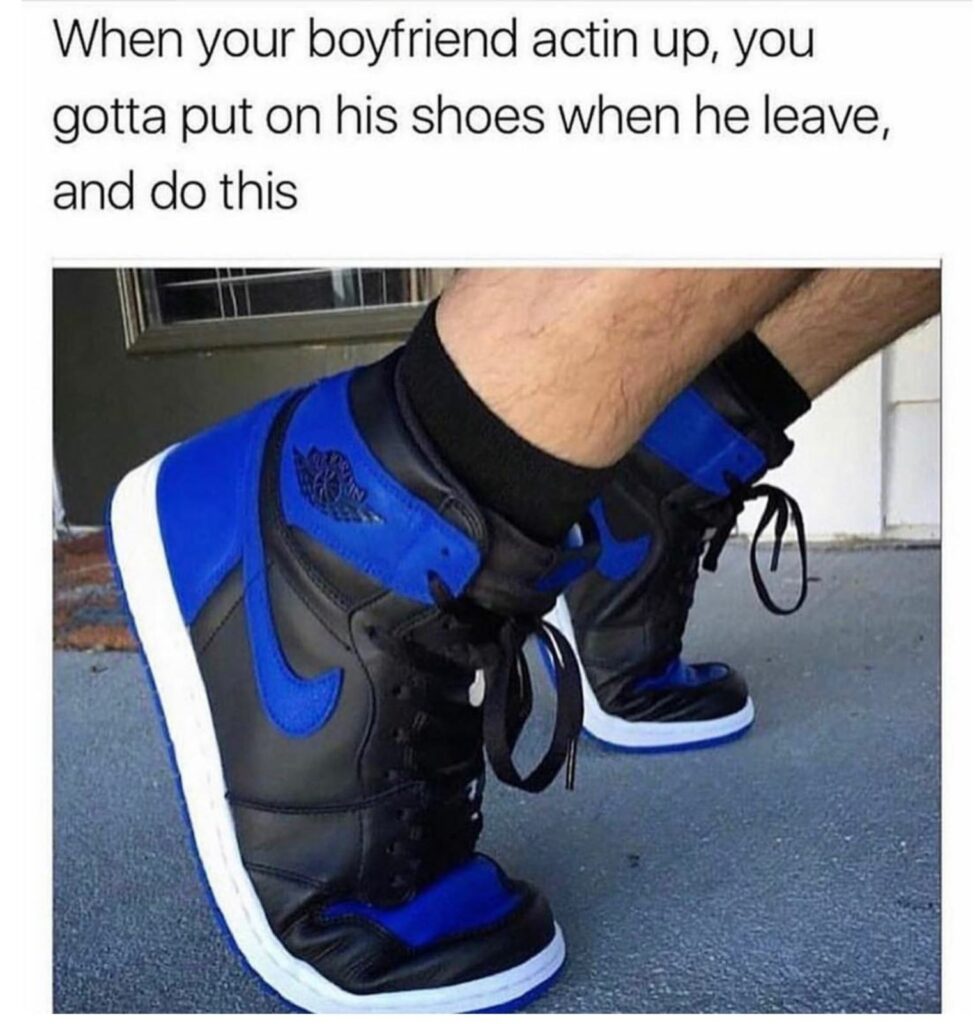 Jordan 1 meme shoe girlfriend creases