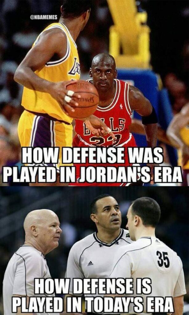 Michael Jordan meme how defense was played
