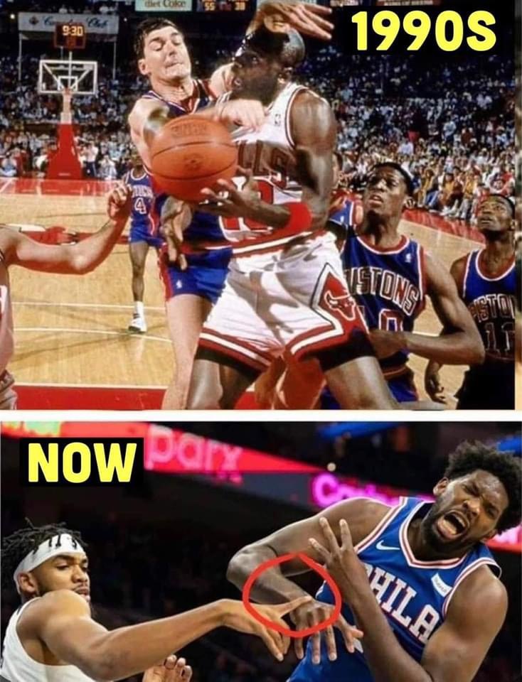 Michael Jordan meme fouls in the 90s