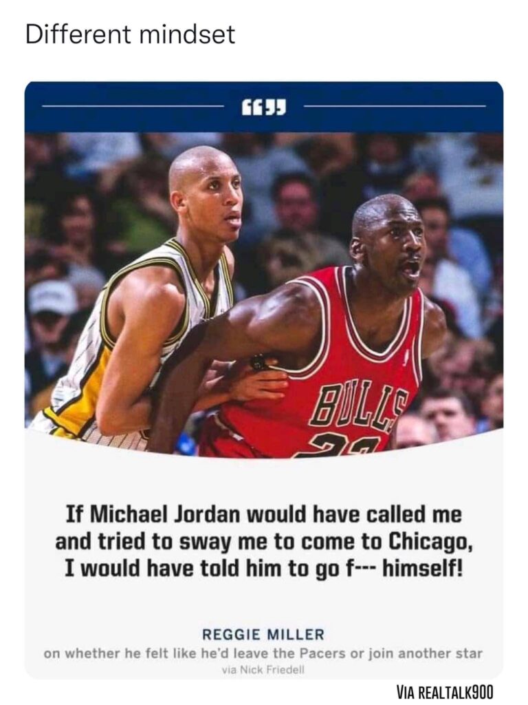 Michael Jordan meme Reggie Miller leave Pacers for Bulls