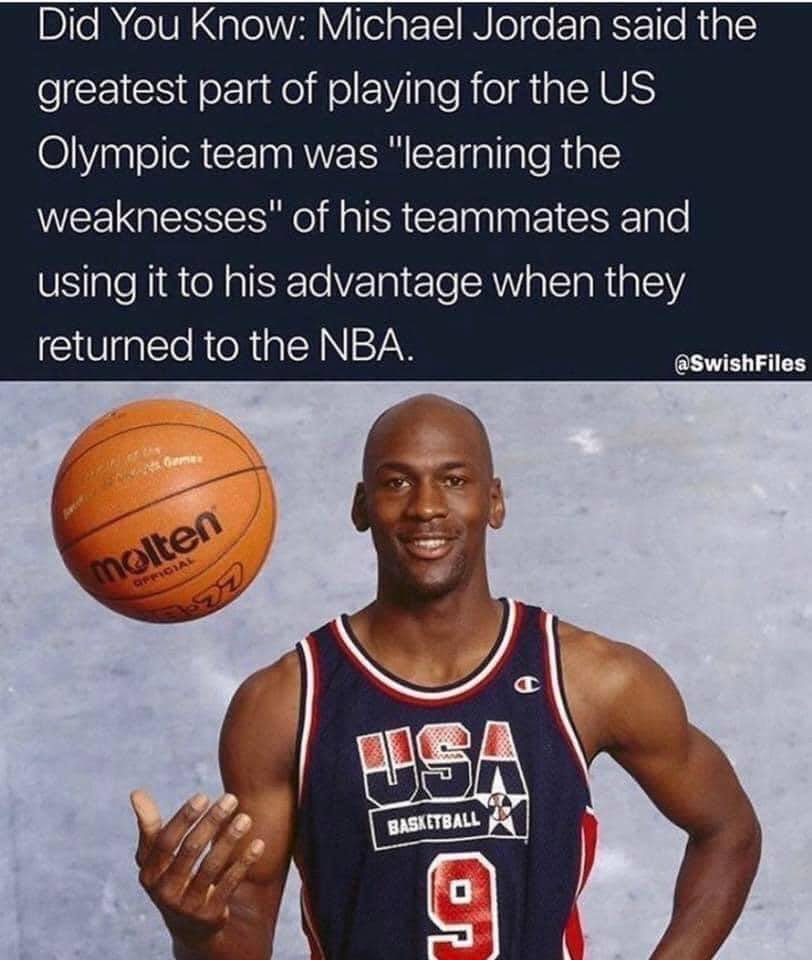 Michael Jordan meme USA Basketball learn weaknesses of teammates