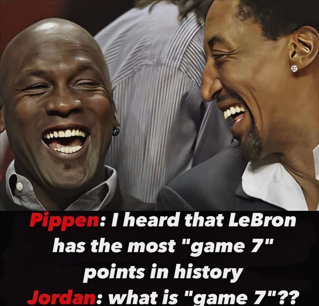 Michael Jordan meme Pippen Jordan laughing what is game 7 Lebron