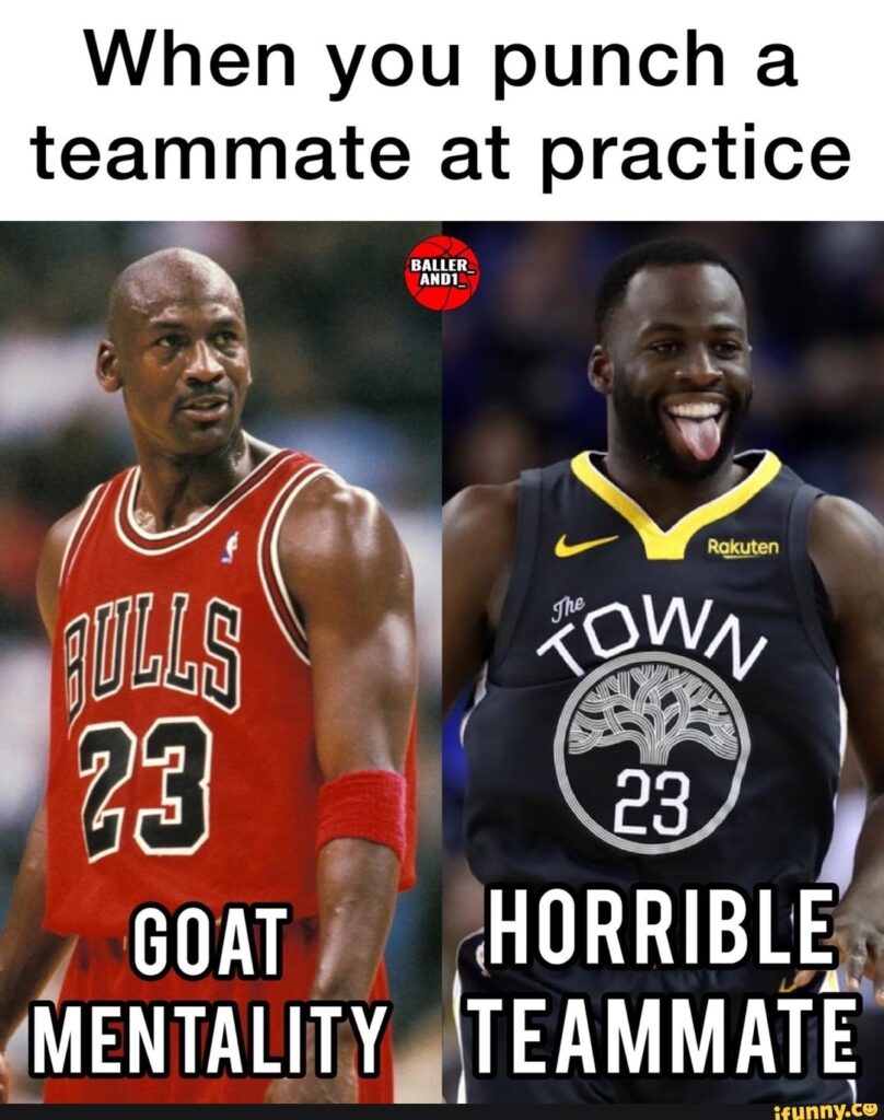 Michael Jordan meme when you punch a teammate at practice