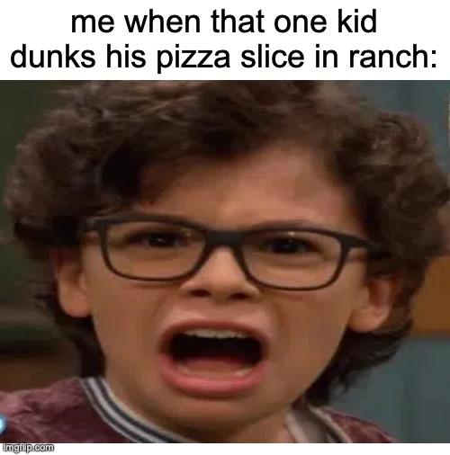 Basketball meme dunks pizza in ranch