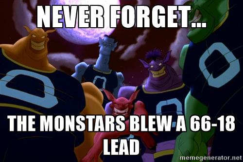 Space Jam 1 meme never forget Monstars blew lead