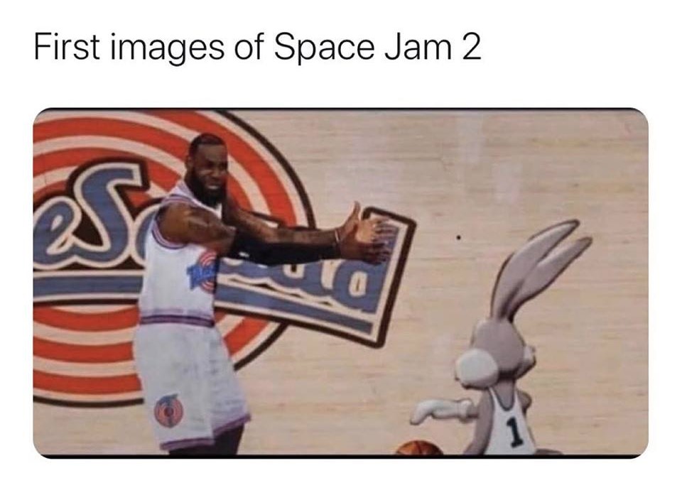 Space Jam 2 meme sneak peak with Lebron complaining about foul