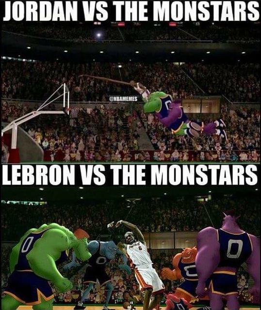Space Jam 2 meme Lebron vs The Monstars