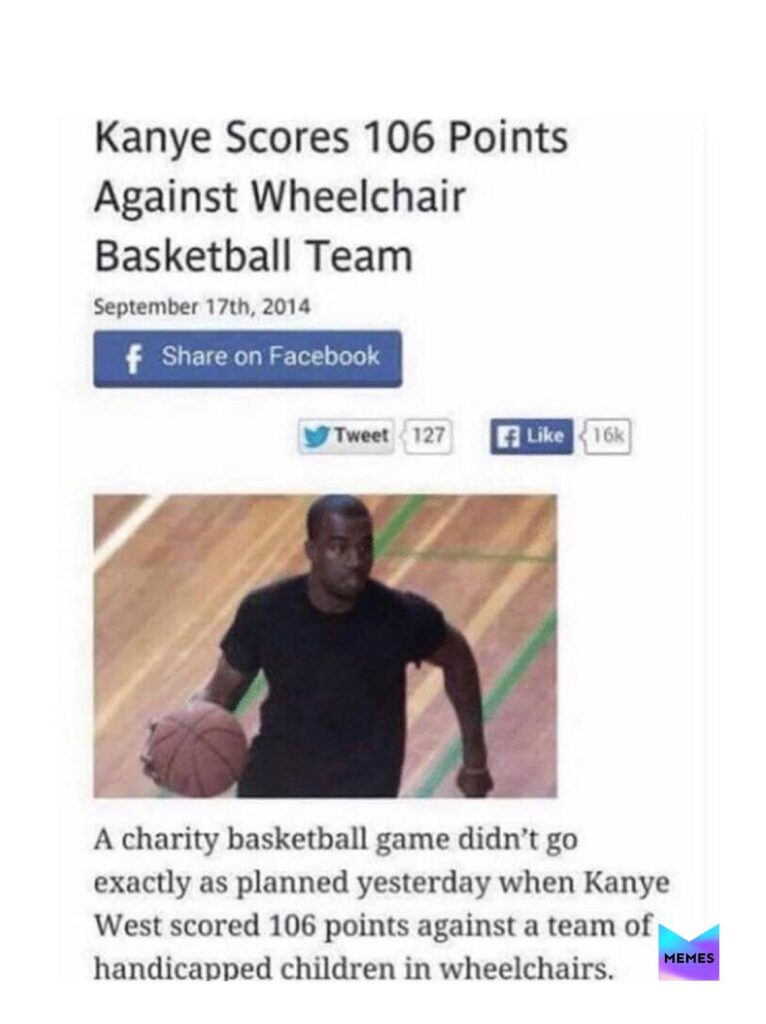 Basketball meme Kayne scores 106 points against wheelchair team