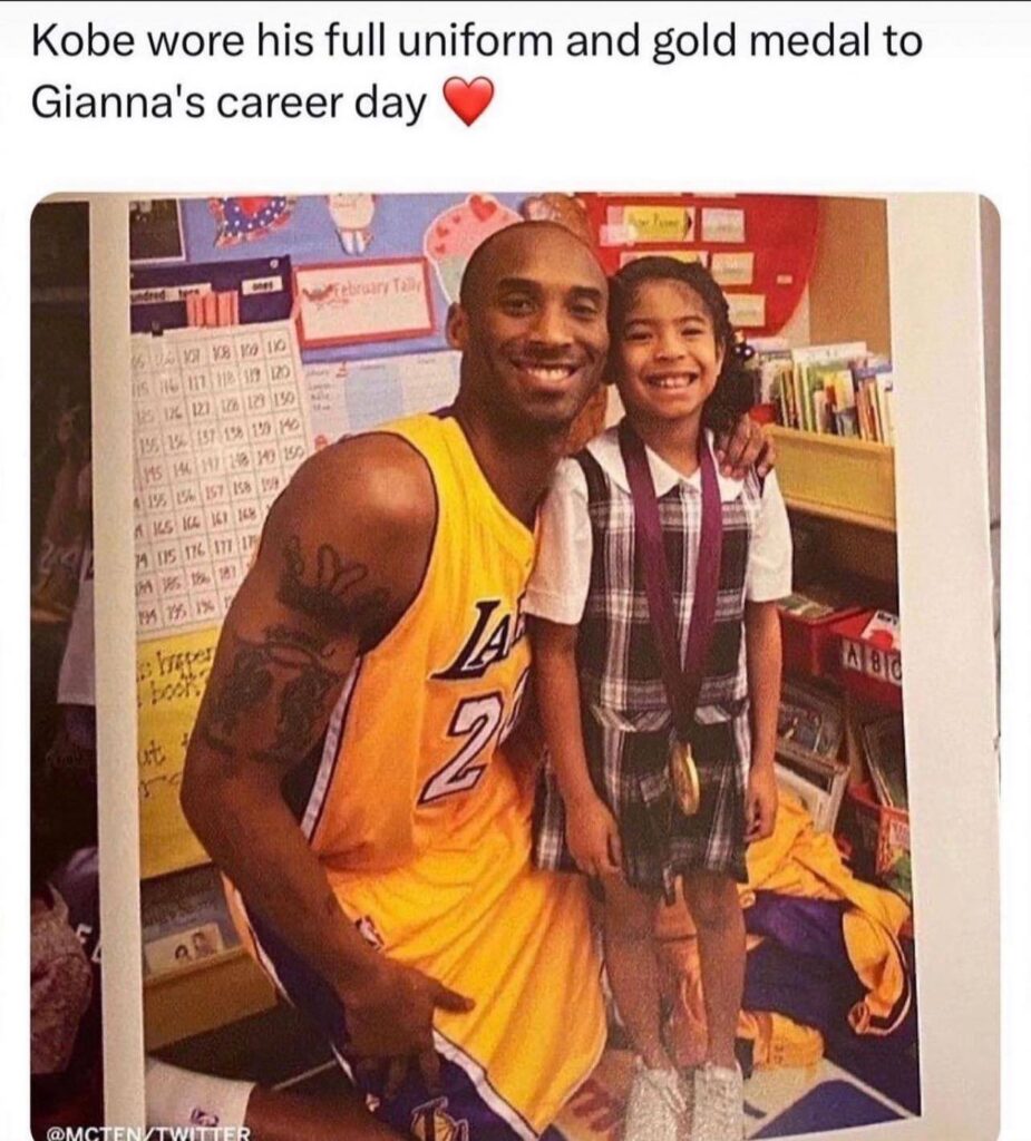 Kobe Bryant meme uniform to career day with Gianna