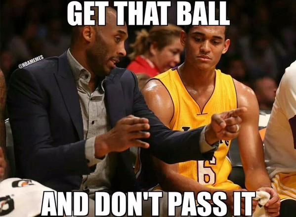 Kobe Bryant meme get the ball and don't pass