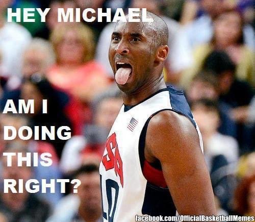 Kobe Bryant meme sticking out tongue Hey Michael Jordan