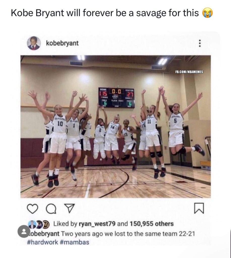 Kobe Bryant meme mamba mentality high school girls team