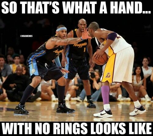 Kobe Bryant meme what a hand looks like with no rings Carmelo Anthony