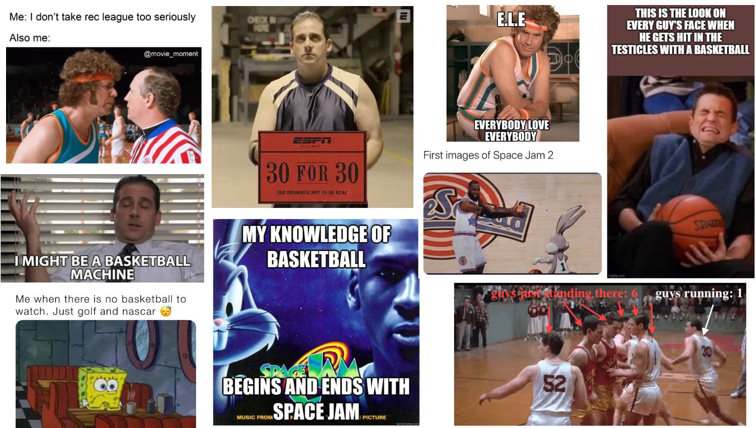 Memes from basketball movies & tv shows montage