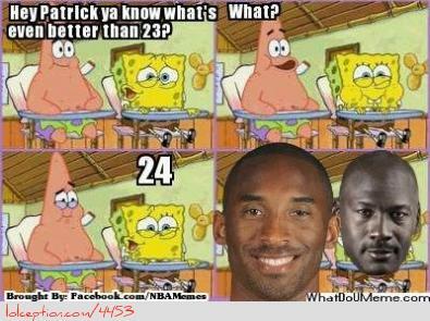 SpongeBob basketball meme better than 23 Kobe Jordan