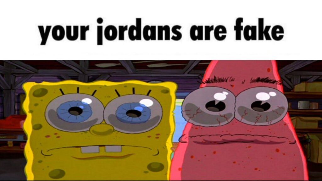 SpongeBob basketball meme fake jordans