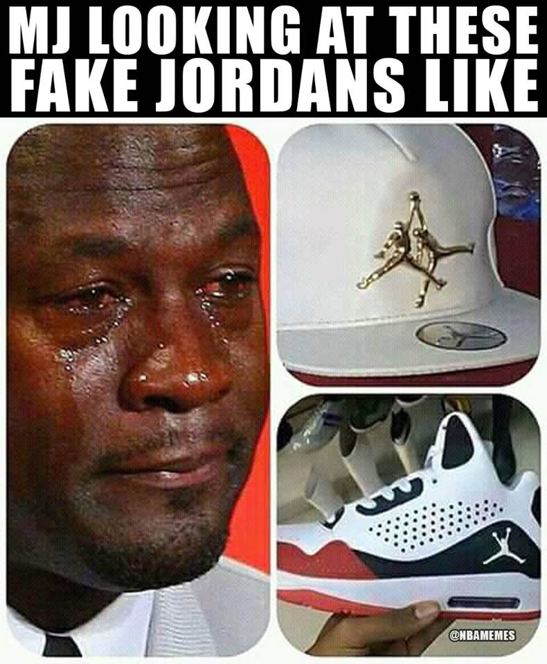 Air Jordan Shoes Memes MJ looking at fakes