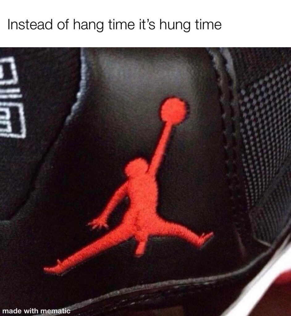 Fake Jordans Jumpman hung time instead of hang time