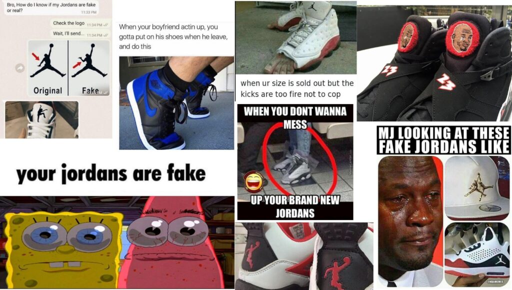 Fake Jordans shoes memes background