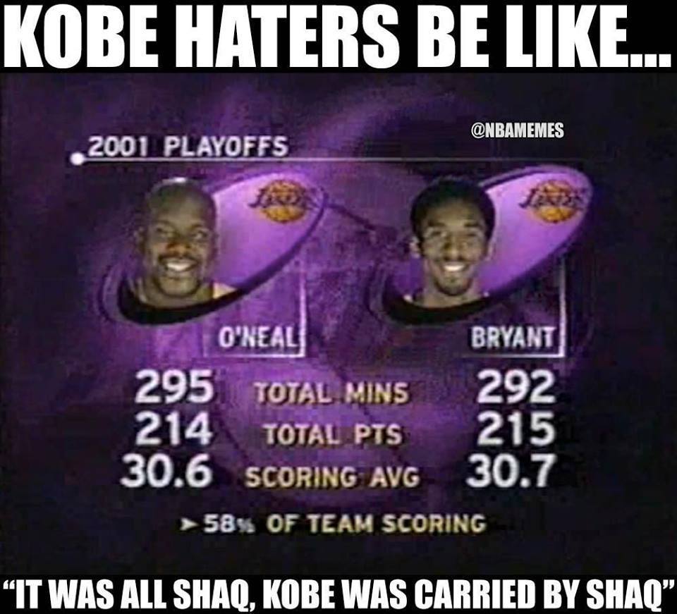 Kobe and Shaq meme Kobe haters be like