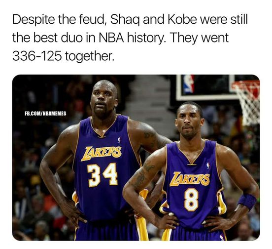 Kobe and Shaq meme despite feud, best duo in NBA history