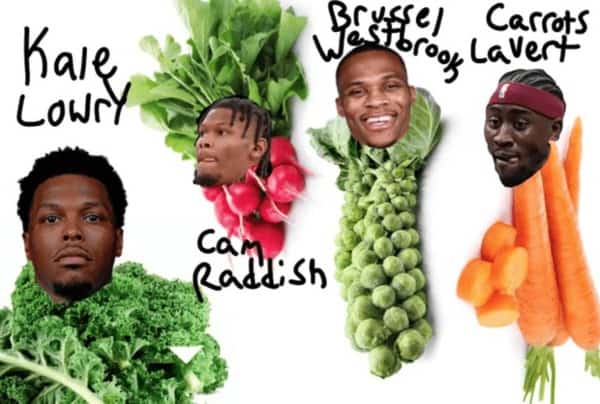 NBA player names as veggies vegetables meme