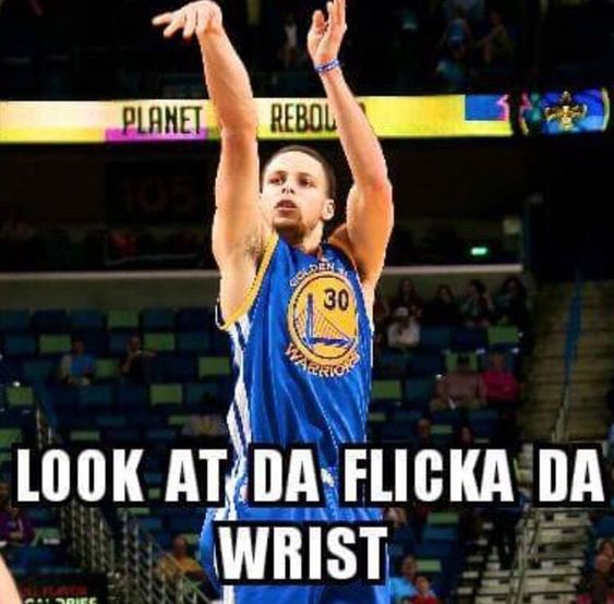Steph Curry meme look at da flicka da wrist