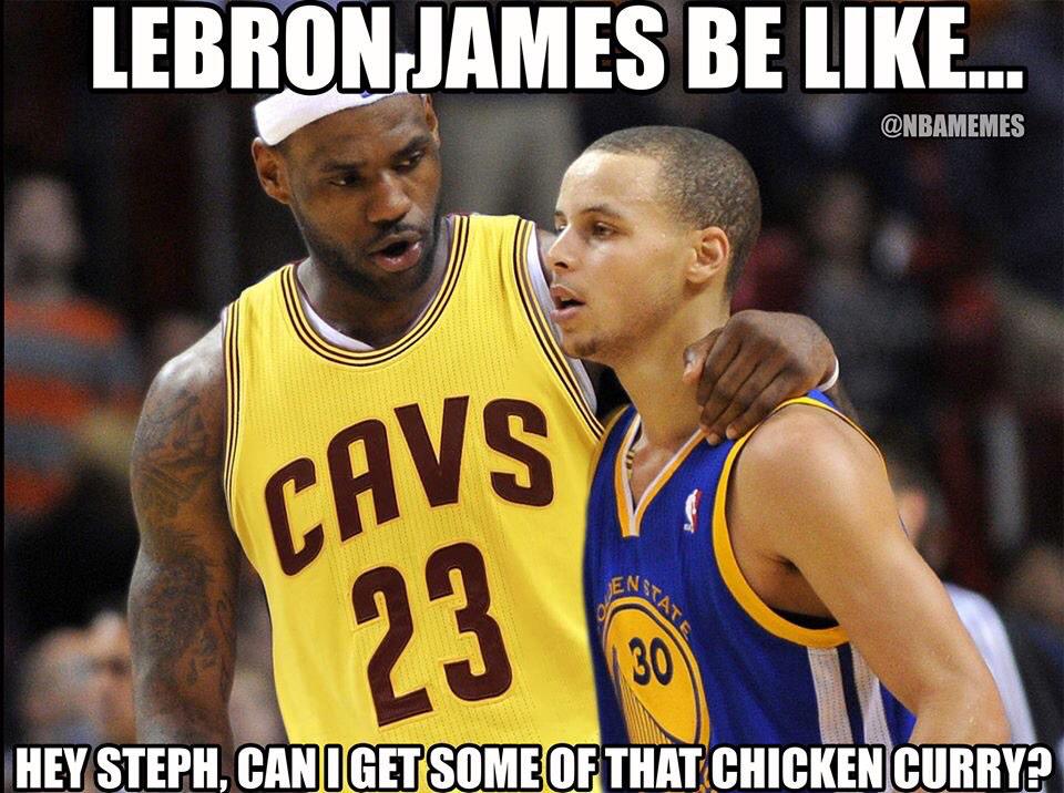 Steph Curry meme LeBron can I get some of that chicken curry