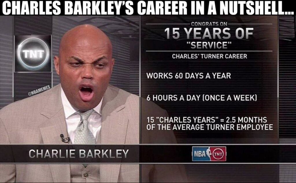 Charles Barkley meme career stats on NBA on TNT set