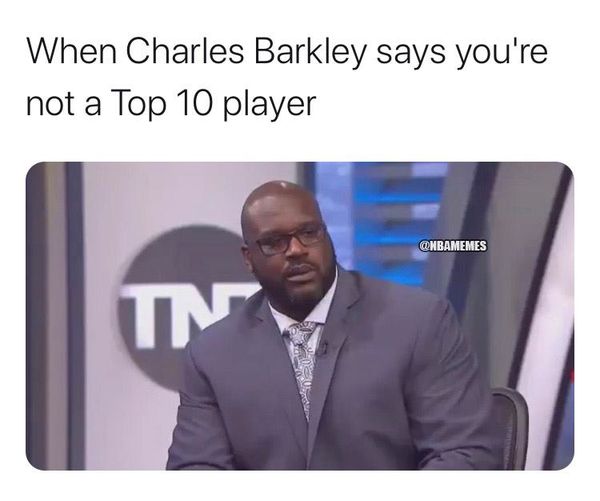 Charles Barkley meme Inside the NBA says Shaq not a top 10 player