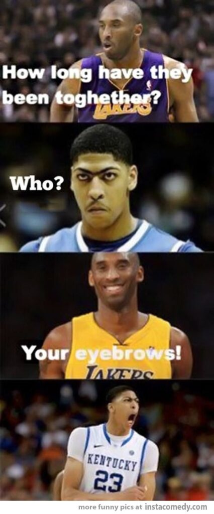 Anthony Davis meme Kobe conversation about eyebrows