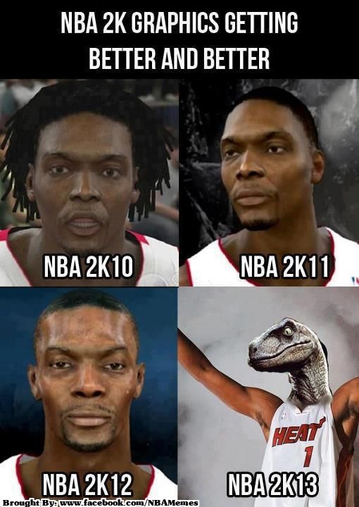 Chris Bosh meme NBA 2k13 Raptor head