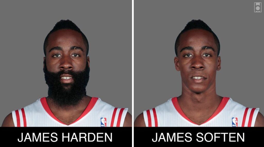 James Harden beard vs James Soften beard vs no beard
