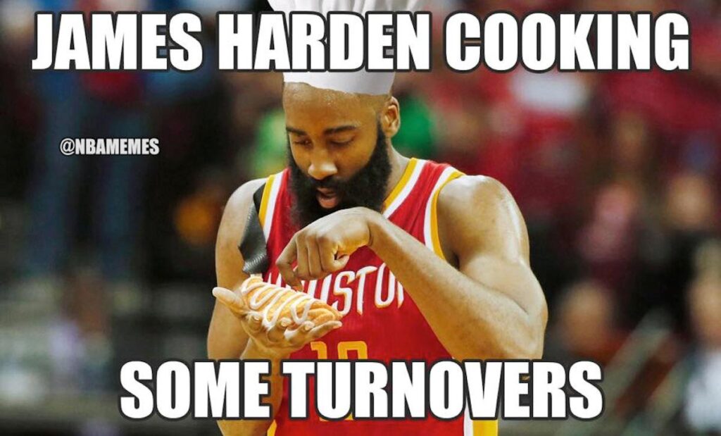James Harden meme stir the pot cooking turnovers