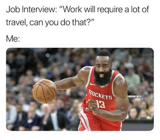 James Harden meme job will require a lot of travel