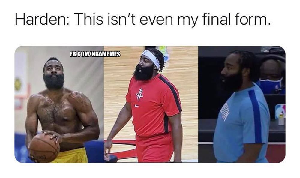 James Harden fat meme transformation over years