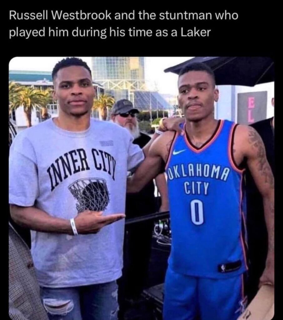 Russell Westbrook meme stuntman who played him during time as Laker