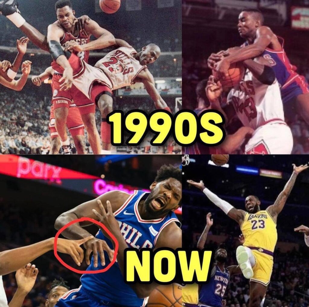 Basketball foul meme NBA 1990s vs Now