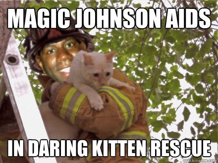 Magic Johnson meme aids in daring cat rescue