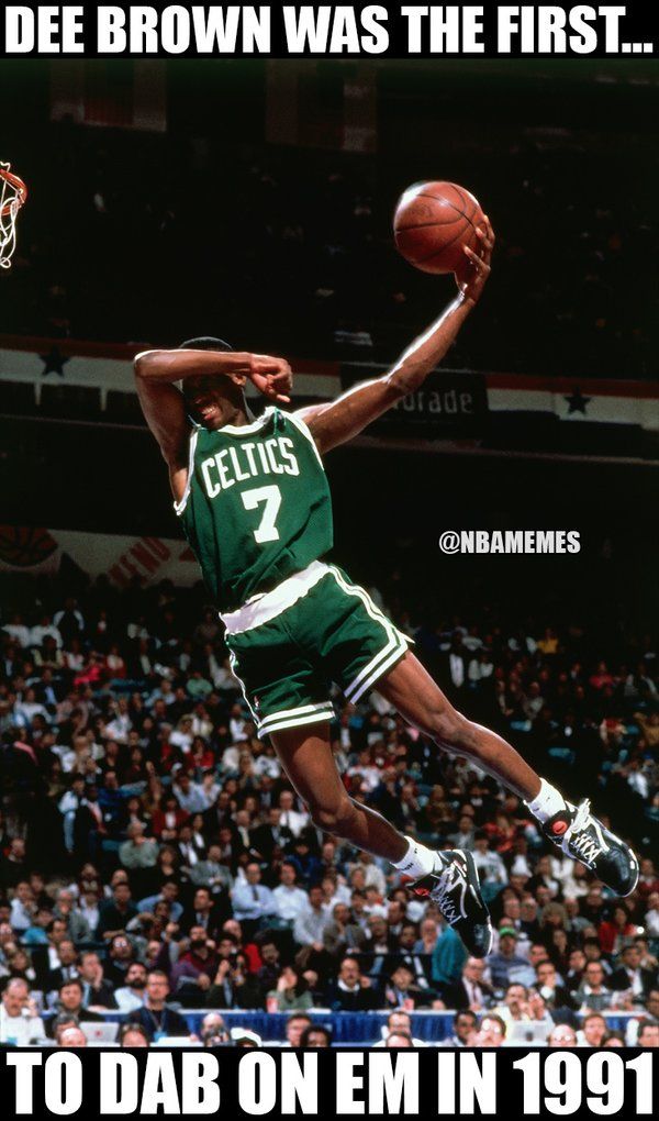 80s & 90s NBA meme Dee Brown no look dunk Dab 1991