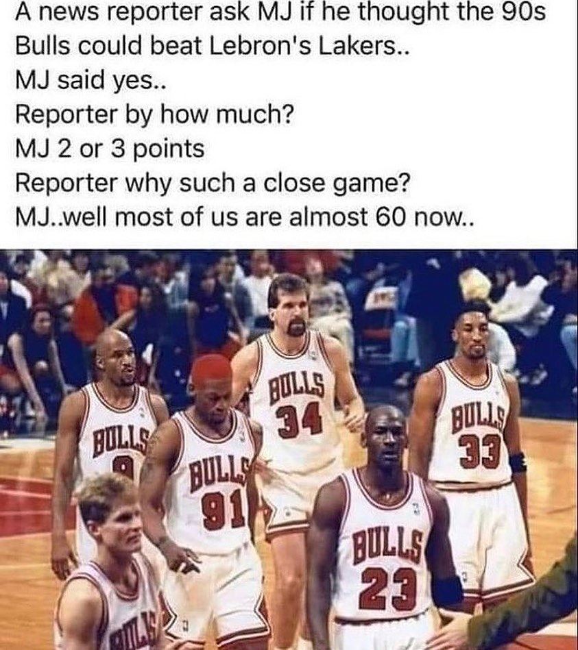 Chicago Bulls meme reporter asked MJ if they could be LeBron Lakers